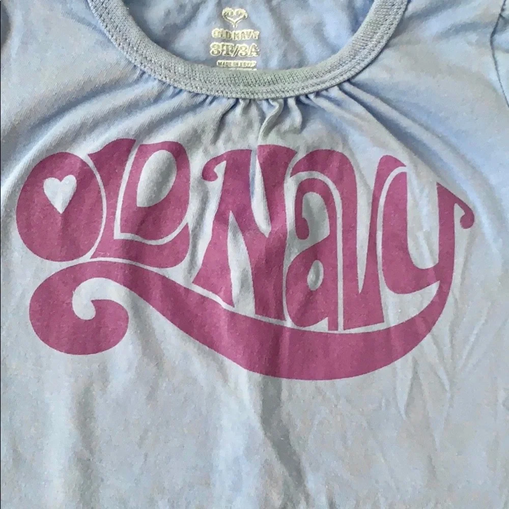 Old Navy Girls 3T Shirt Short Sleeve Blue Purple Kids Toddler Top Periwinkle